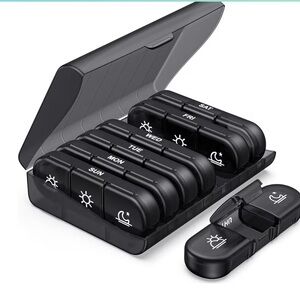10/$13 Black Case Daily Weekly Pill Organizer